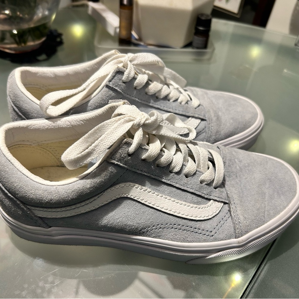 Vans Old Skool Sneakers Shoes Suede Light Blue Size Women 6.0 Men 4.5 NWOB